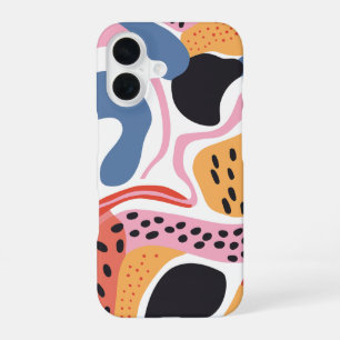 Colourful Abstract Organic Shapes Modern Pattern iPhone 16 Case
