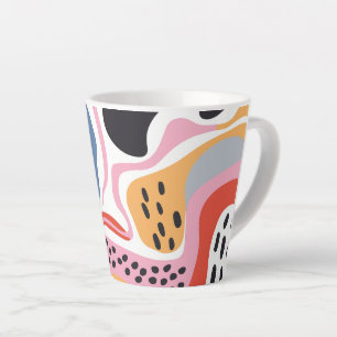 Colourful Abstract Organic Shapes Modern Pattern Latte Mug