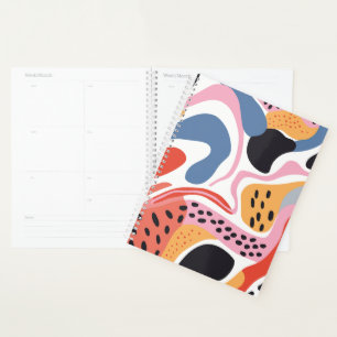 Colourful Abstract Organic Shapes Modern Pattern Planner