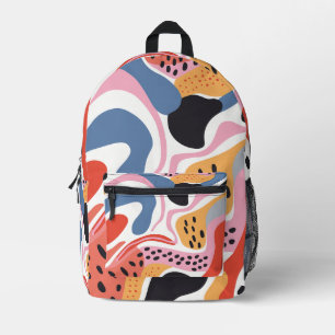 Colourful Abstract Organic Shapes Modern Pattern Printed Backpack