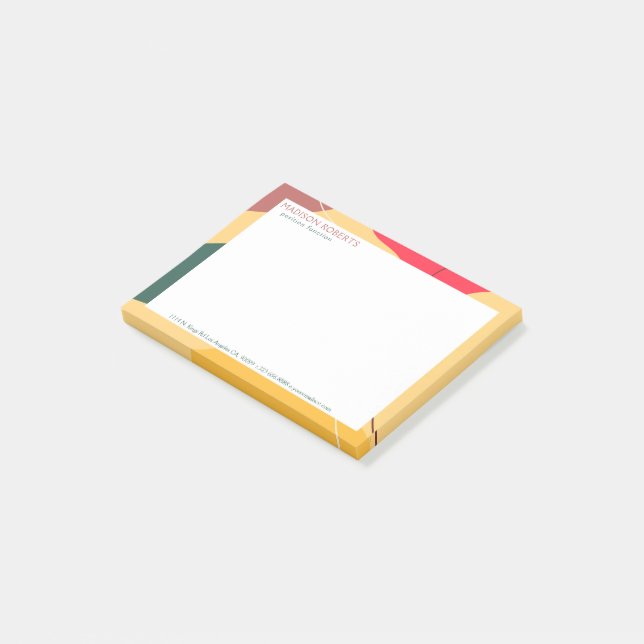 Colourful abstract organic shapes post-it notes (Angled)