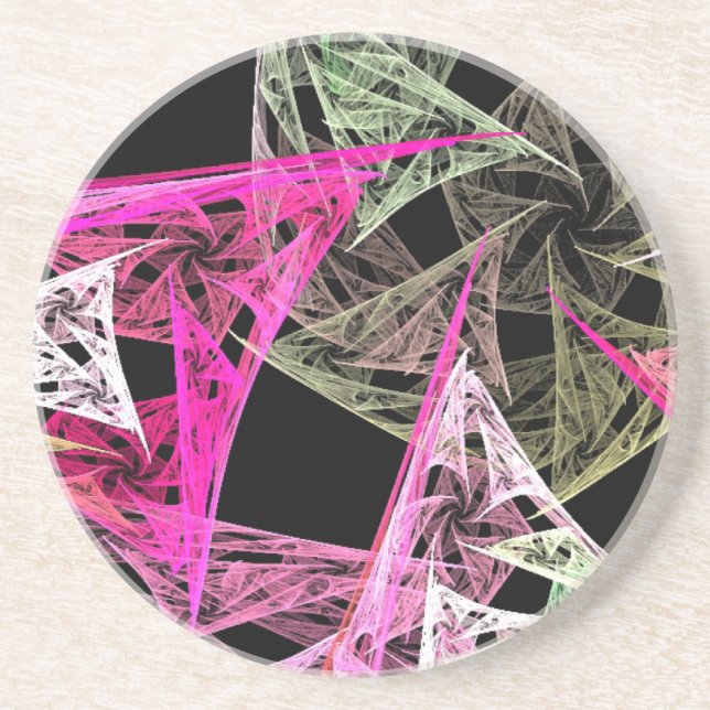 Colourful Abstract Origami Coaster (Front)