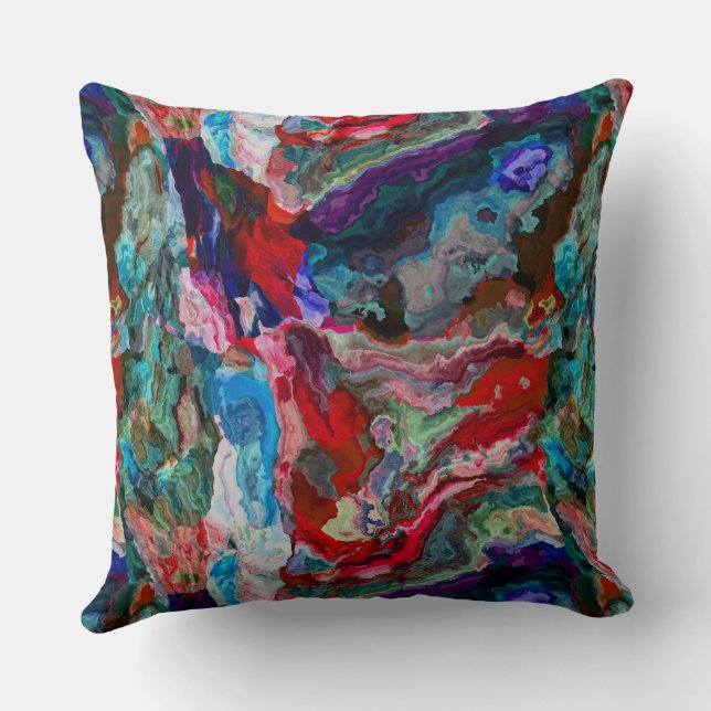 Colourful abstract paint cushion (Back)