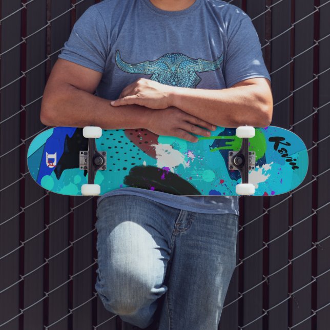 Colourful Abstract Paint Dd Brand Skateboard (Outdoor 3)