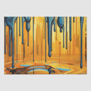 Colourful Abstract Paint Drips (31) Tissue Paper