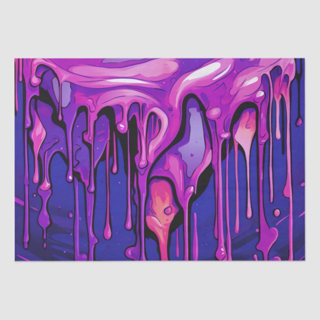 Colourful Abstract Paint Drips (8) Tissue Paper (Front)