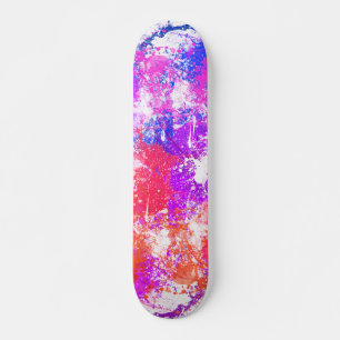 Colourful Abstract Paint Splash Art Skateboard