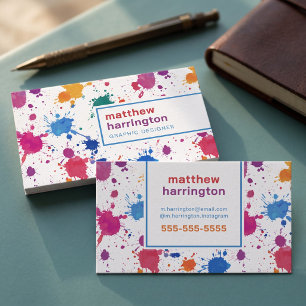 Colourful Abstract Paint Splash Design Business Card