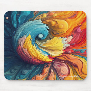 Colourful Abstract Paint Splatter Art (12) Mouse Mat