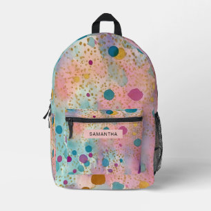 Colourful Abstract Paint Splatter Art (14) Printed Backpack