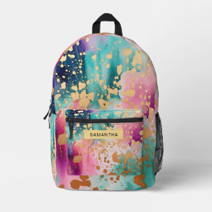 Colourful Abstract Paint Splatter Art (19) Printed Backpack