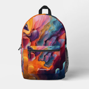 Colourful Abstract Paint Splatter Art (2) Printed Backpack