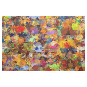 Colourful Abstract Paint Splatter Art Fabric