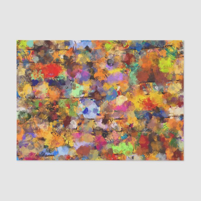 Colourful Abstract Paint Splatter Art Tissue Paper (Front)