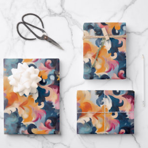 Colourful Abstract Paint  Wrapping Paper Sheet