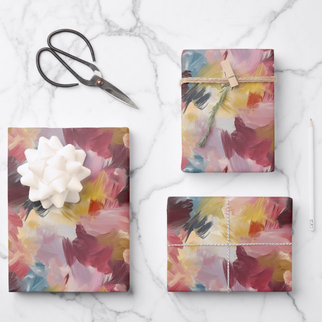 Colourful Abstract Paint  Wrapping Paper Sheet (Front)