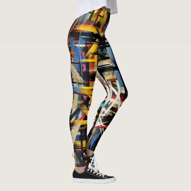 Colourful Abstract Painting #14 Leggings (Right)