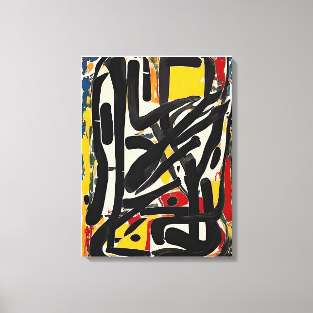 Colourful Abstract Painting Canvas Print (Front)