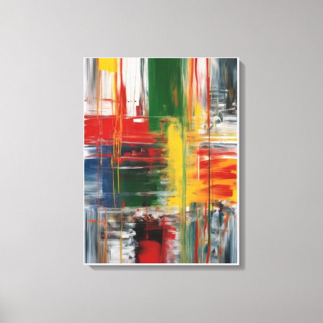 Colourful Abstract Painting Canvas Print (Front)