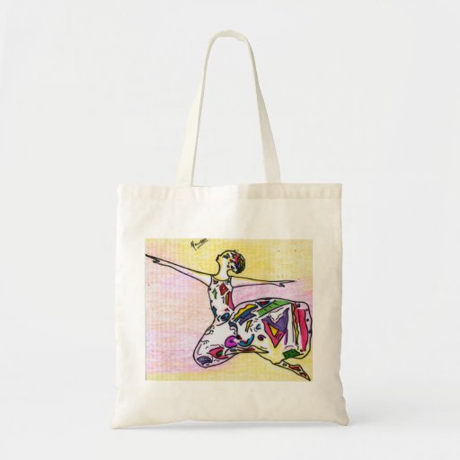 Image of colourful abstract painting dress dancing girl Tote Bag