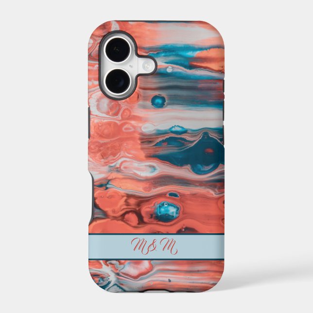 Colourful abstract painting monogram iphone cases. (Back)