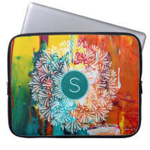 Colourful Abstract Painting Monogram Mandala Art