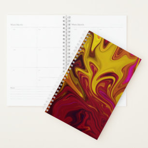 Colourful abstract painting planner