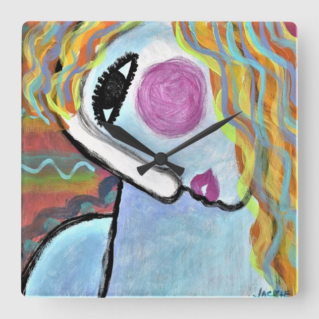 Colourful Abstract Painting Round Clock (Front)