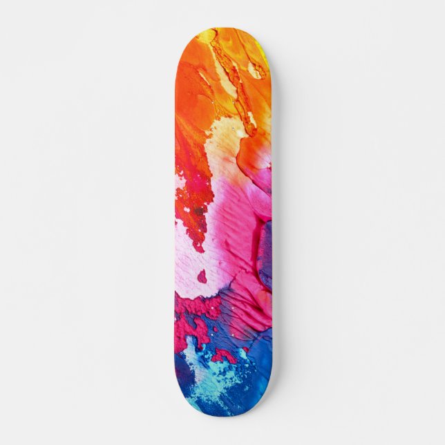 Colourful Abstract Painting Skateboard (Front)