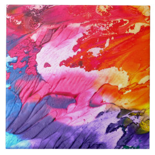 Colourful Abstract Painting Tile