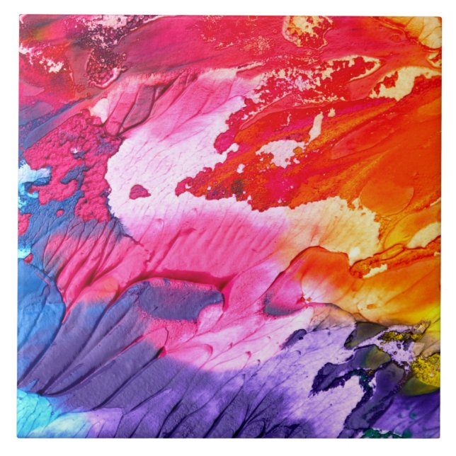 Colourful Abstract Painting Tile (Front)