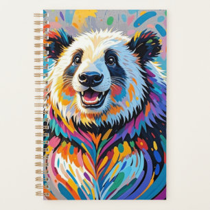 Colourful abstract panda animal art design planner