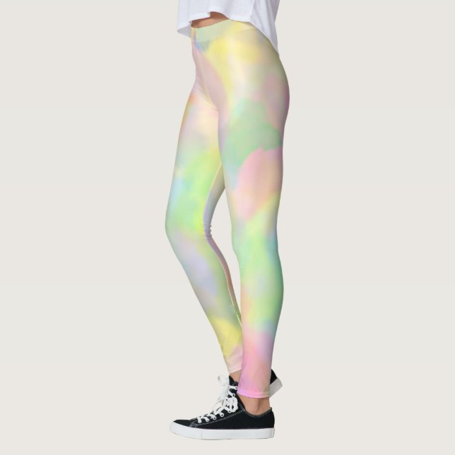 Colourful Abstract Pastels Leggings (Left)