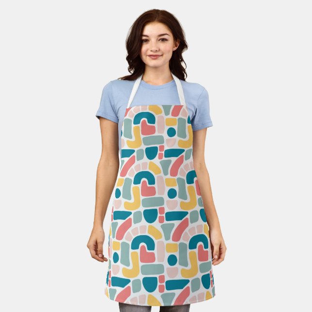 Colourful Abstract Pattern Apron (Worn)