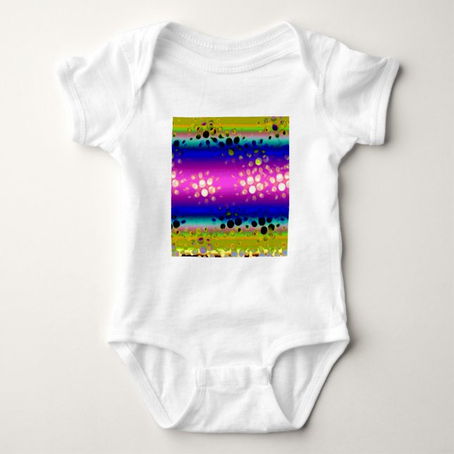 Colourful Abstract Pattern Baby Bodysuit (Front)