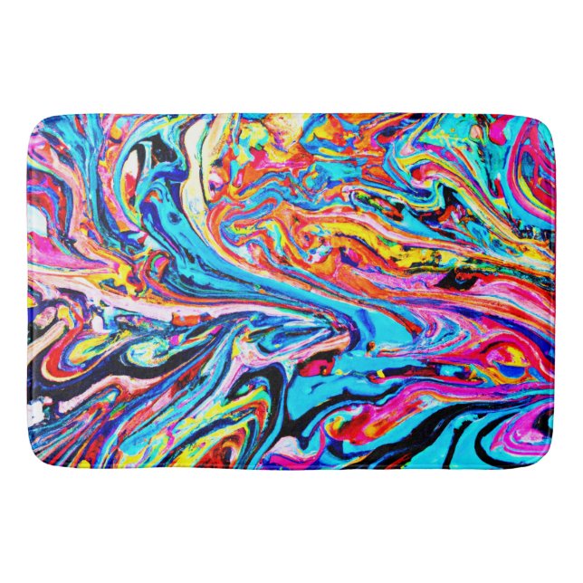 Colourful Abstract Pattern Bath Mat (Front)