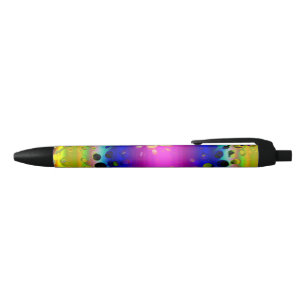 Colourful Abstract Pattern Black Ink Pen