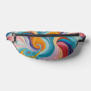 Colourful abstract pattern bum bags