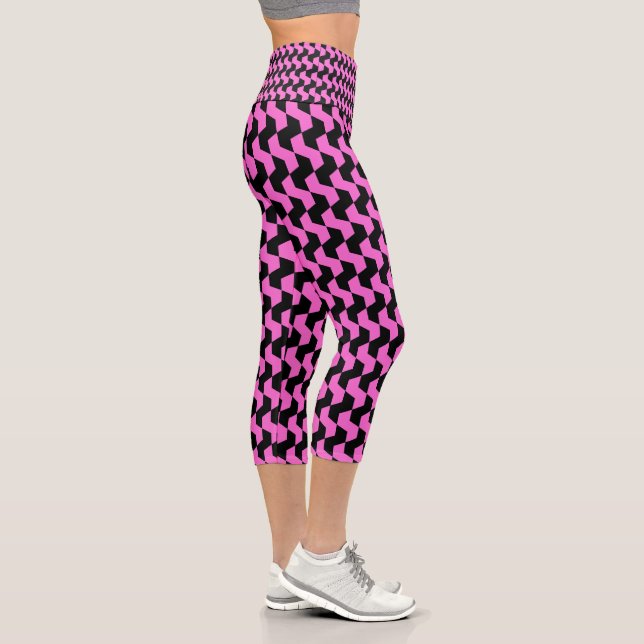 Colourful Abstract Pattern Capri Leggings (Right)