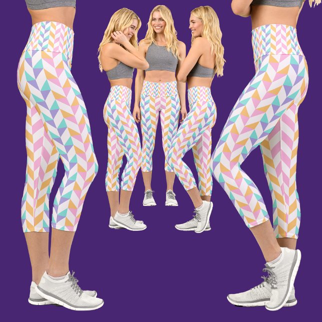 Colourful Abstract Pattern Capri Leggings (Creator Uploaded)