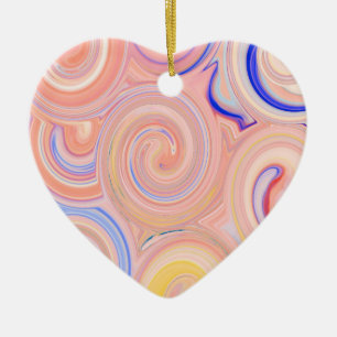 Colourful abstract pattern ceramic tree decoration