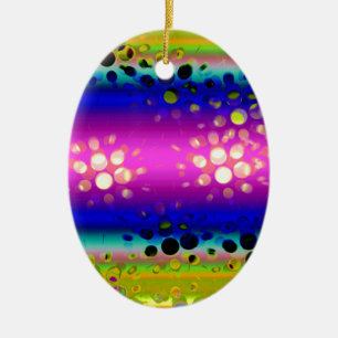 Colourful Abstract Pattern Ceramic Tree Decoration
