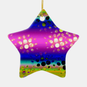 Colourful Abstract Pattern Ceramic Tree Decoration