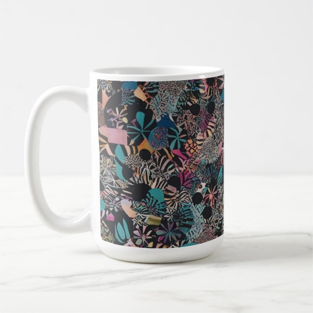 Colourful Abstract Pattern Classic Mug 15 oz  (Left)