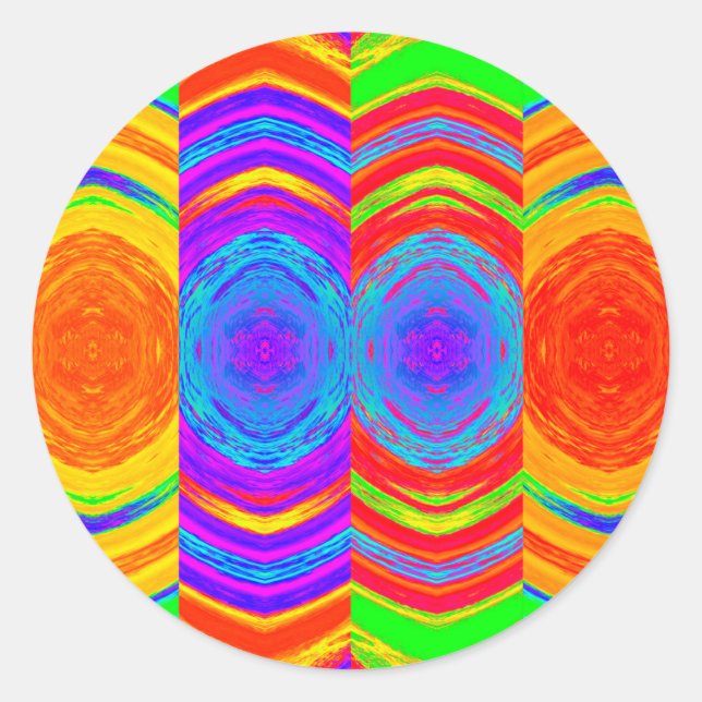 Colourful Abstract Pattern Classic Round Sticker (Front)