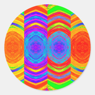 Colourful Abstract Pattern Classic Round Sticker