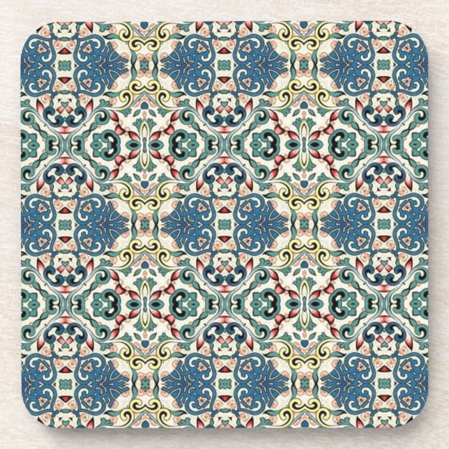Colourful Abstract Pattern Coaster (Front)
