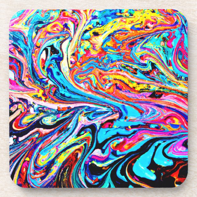 Colourful Abstract Pattern Coaster (Front)