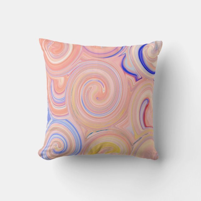 Colourful abstract pattern cushion (Front)