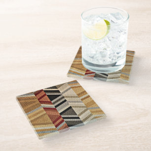 Colourful Abstract Pattern Glass Coaster
